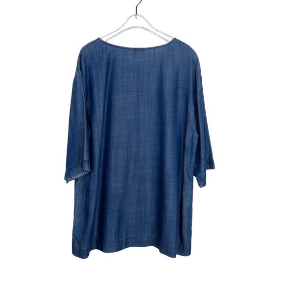 Tommy Bahama Chambray Blouse Blouse Denim Blouse - Picture 3 of 5